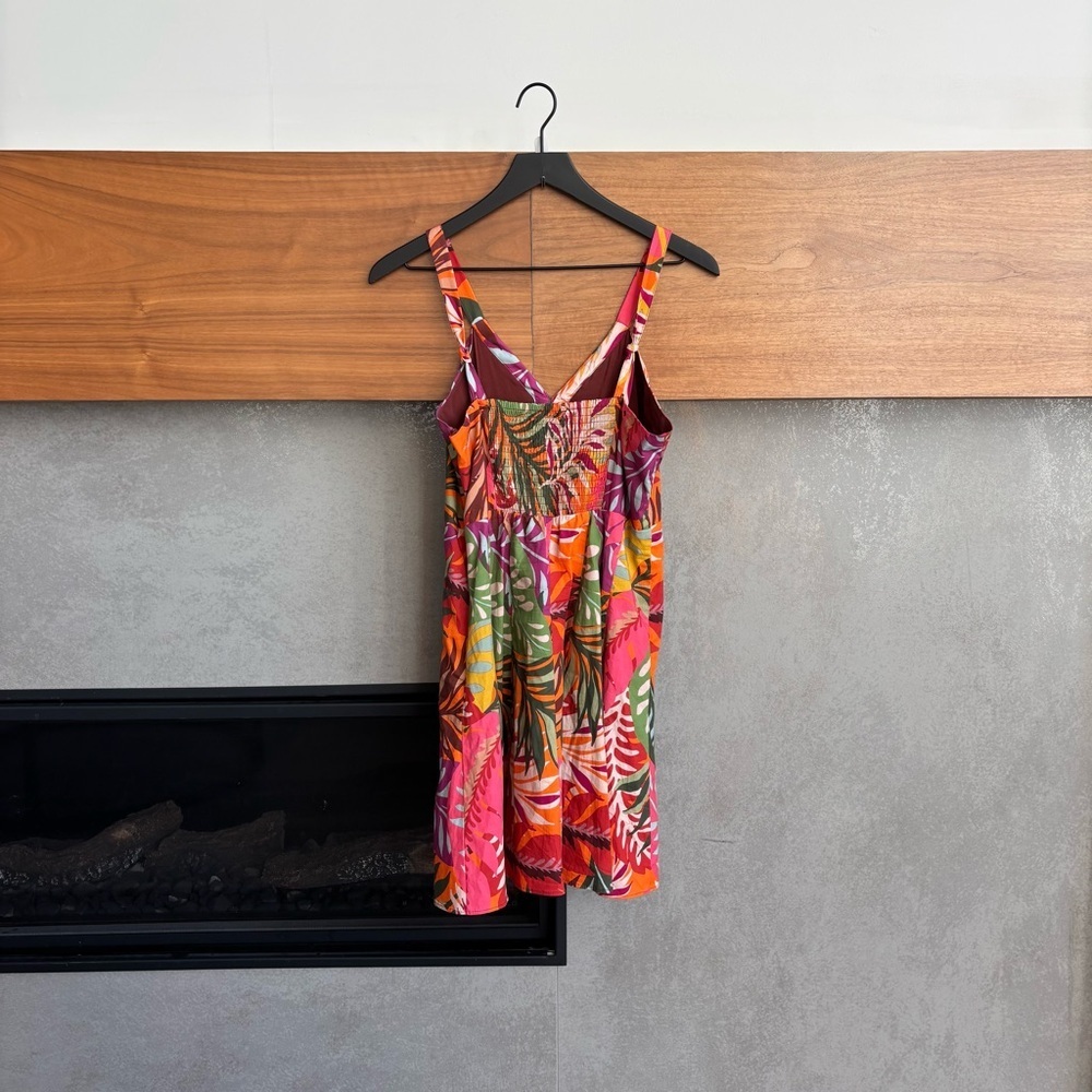 Anthropologie Maeve Printed Ruched Mini Dress, Size 12 - Picture 11 of 13